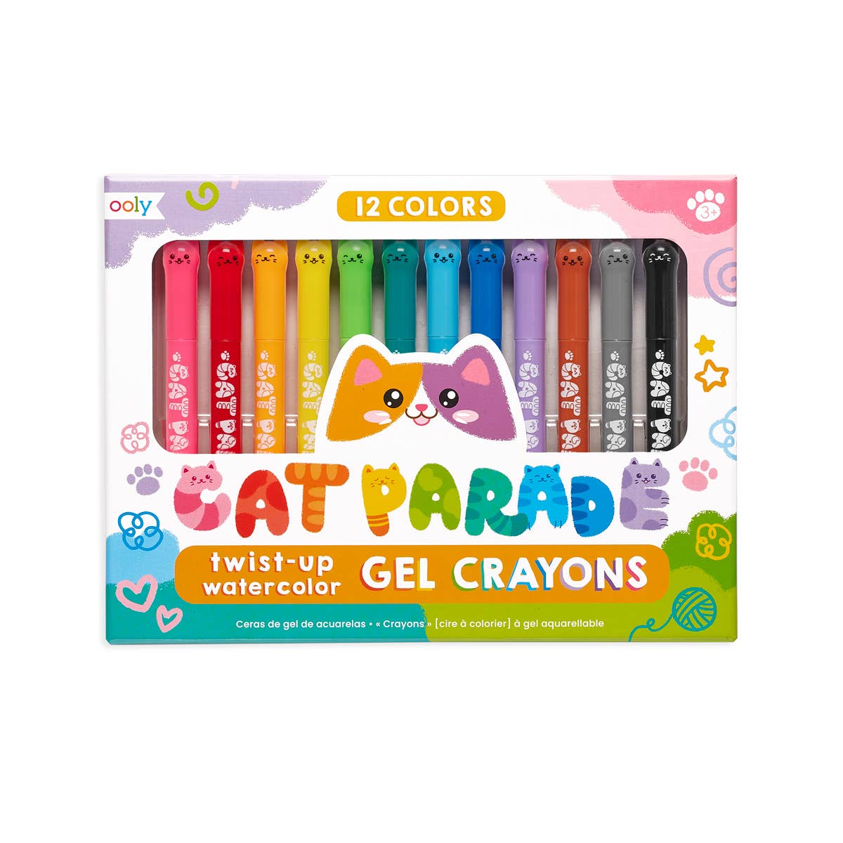 Cat Parade Gel Crayons - Set of 12 - OOLY