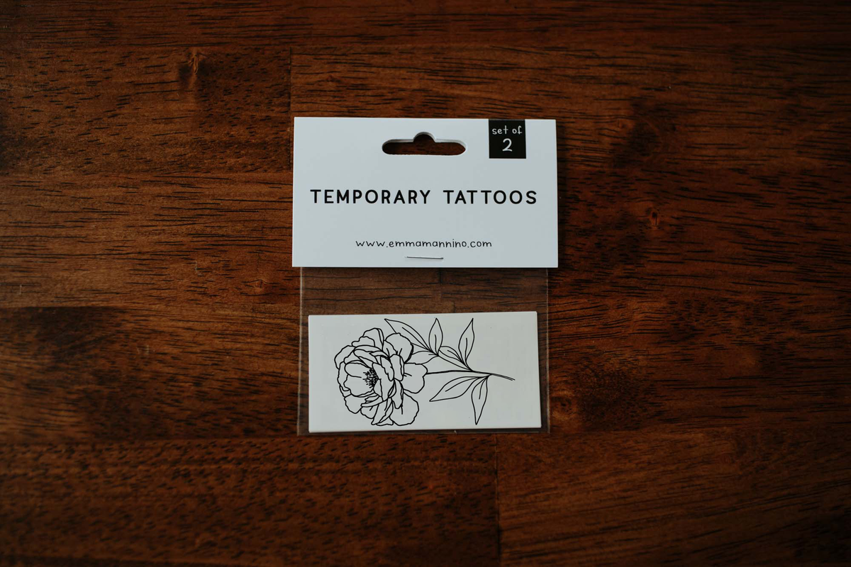 September Birth Flower - Peony - Saint & Company - September Birth Flower - Peony Temporary Tattoos