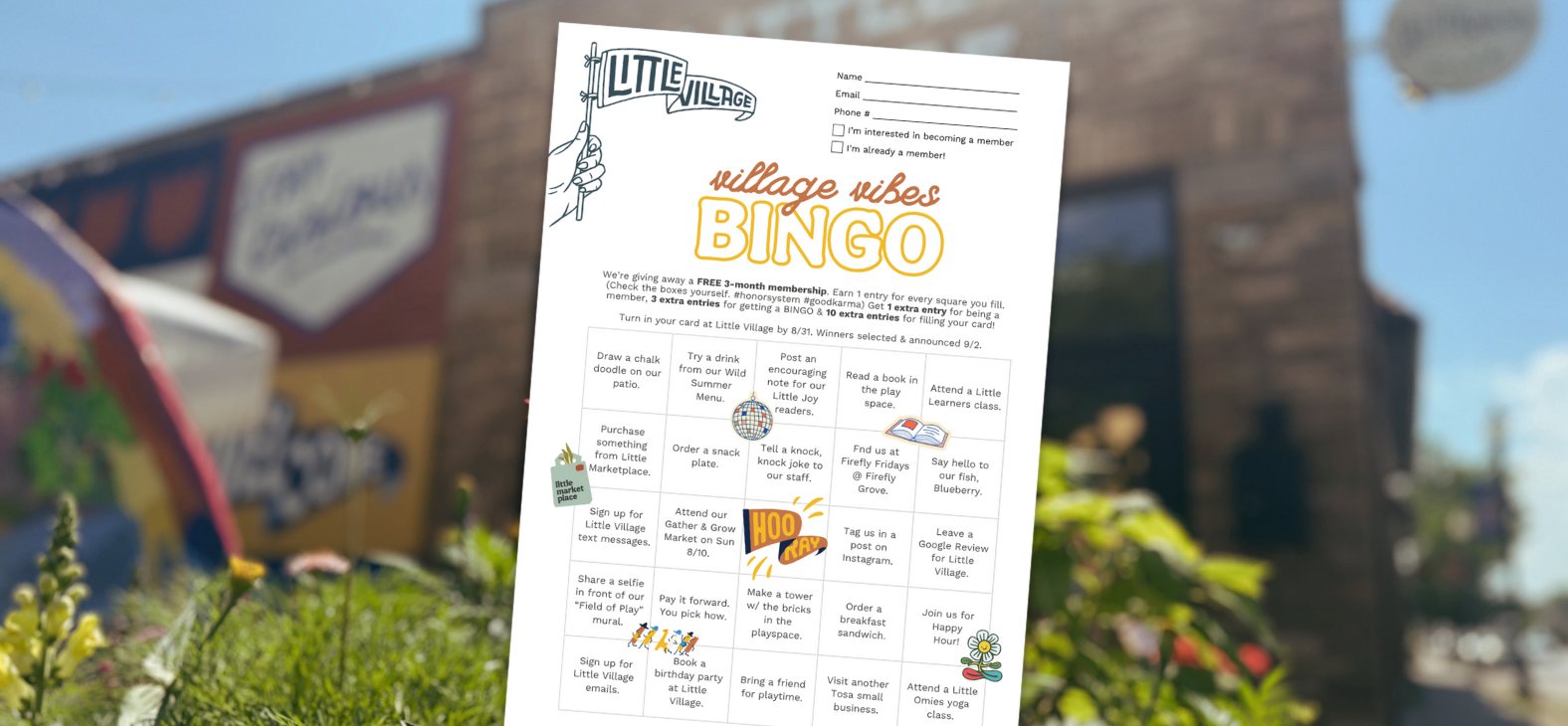 Village Vibes Bingo: Win a Free Membership While You Play!