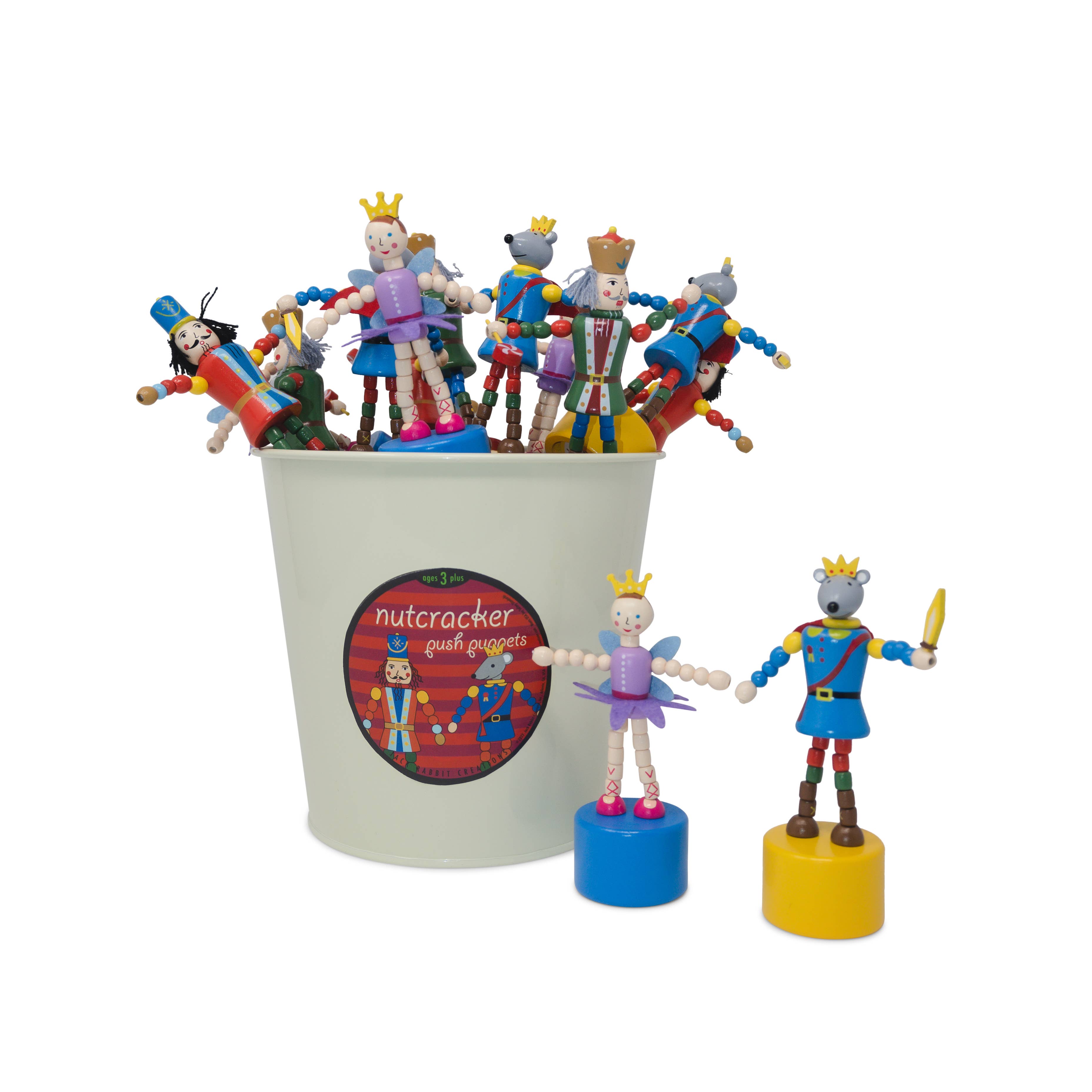 Nutcracker Push Puppet - Jack Rabbit Creations - Nutcracker Christmas Push Puppets Refill - Set of 24