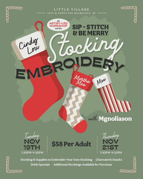 Stocking Embroidery Workshop with Mgnoliason