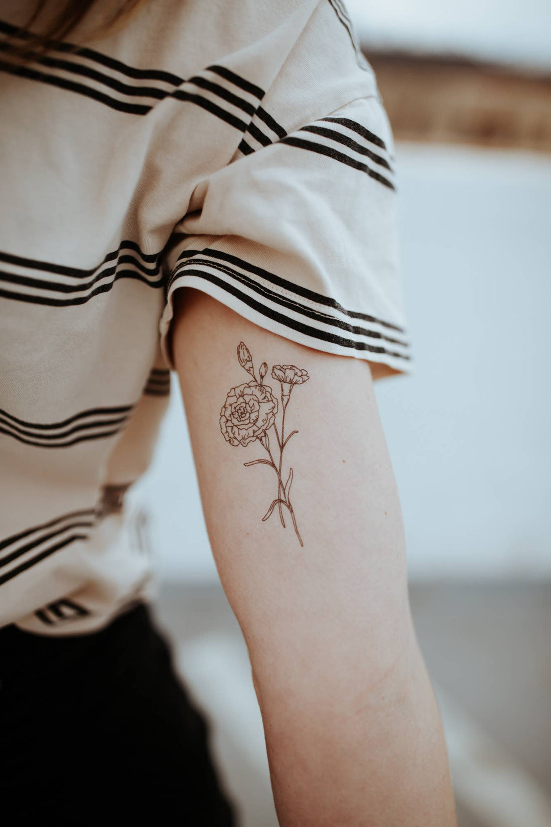 January Birth Flower - Carnation - Saint &amp; Company - January Birth Flower - Carnation Temporary Tattoos