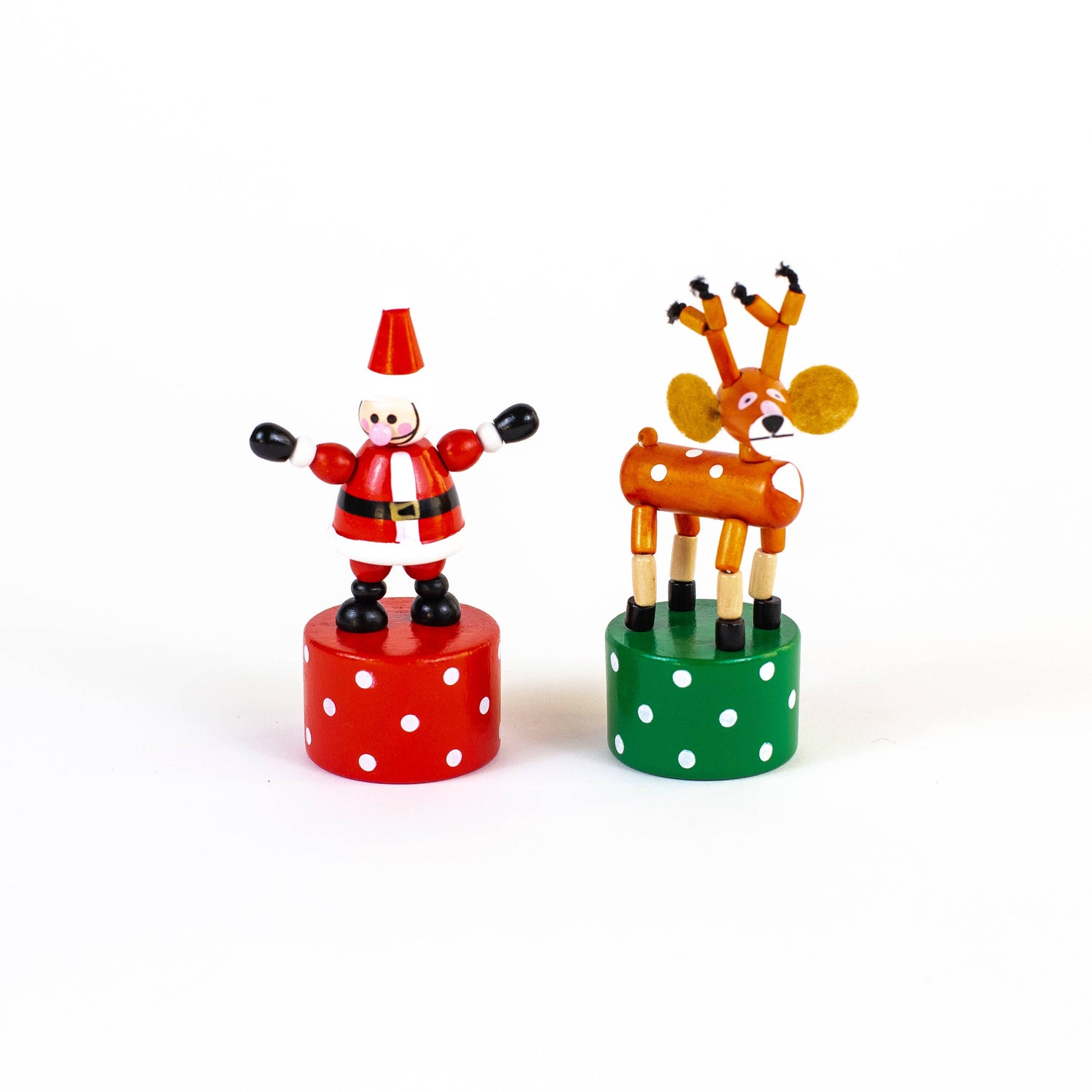 Santa &amp; Reindeer Push Puppets - Jack Rabbit Creations - Santa &amp; Reindeer Christmas Push Puppets Refill - Set of 24