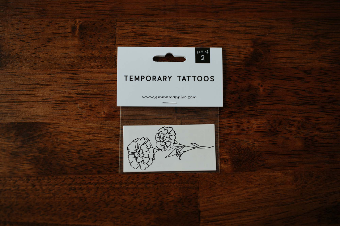 October Birth Flower - Marigold - Saint &amp; Company - October Birth Flower - Marigold Temporary Tattoos